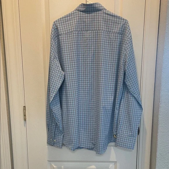 Peter Millar Men's Blue and White Checkered Shirt - Picture 3 of 10